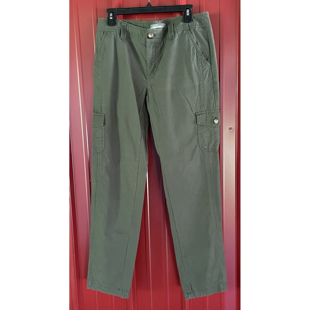 Eddie‎ Bauer Pants Cargo Olive Green Active Outdoor Cotton Womens Size 8